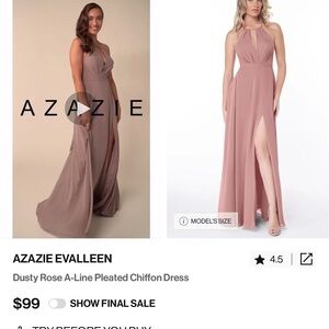 Azazie Evallleen Mauve Maxi Dress